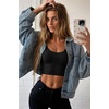 image:imageEkouaer Long Sleeve Crop Tops for Women Scroop Neck Lightweight Basic Base Layer Thermal Undershirts ShirtsA Black