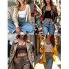 image:imageEkouaer Long Sleeve Crop Tops for Women Scroop Neck Lightweight Basic Base Layer Thermal Undershirts ShirtsA Dusty Rose