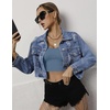 image:imageEkouaer Long Sleeve Crop Tops for Women Scroop Neck Lightweight Basic Base Layer Thermal Undershirts ShirtsA Haze Blue