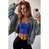 image:imageEkouaer Long Sleeve Crop Tops for Women Scroop Neck Lightweight Basic Base Layer Thermal Undershirts ShirtsRoyal Blue