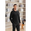image:imageEkouaer Mens Long Sleeve Shirts Honeycomb Waffle Pullover Sweater Crewneck Thermal Tops Lightweight Undershirts Black M