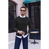 image:imageEkouaer Mens Long Sleeve Shirts Honeycomb Waffle Pullover Sweater Crewneck Thermal Tops Lightweight Undershirts Black M