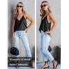 image:imageEkouaer Satin Tank Tops for Women Silk Camisole Tops 2 Pack V Neck Spaghetti Strap Blouse Soft Dressy CamisoleWhiteBlack