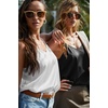 image:imageEkouaer Satin Tank Tops for Women Silk Camisole Tops 2 Pack V Neck Spaghetti Strap Blouse Soft Dressy CamisoleWhiteBlack