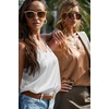 image:imageEkouaer Satin Tank Tops for Women Silk Camisole Tops 2 Pack V Neck Spaghetti Strap Blouse Soft Dressy CamisoleWhiteKhaki