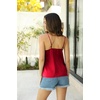 image:imageEkouaer Satin Tank Tops for Women Silk Camisole Tops 2 Pack V Neck Spaghetti Strap Blouse Soft Dressy CamisoleWine RedNavy Blue