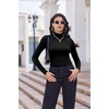 image:imageEkouaer Turtleneck Shirt Women Long Sleeve Mock Neck Slim Fit Tops Thermal Base Layer Soft Lightweight Stretch UndershirtsBlack