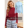 image:imageEkouaer Turtleneck Shirt Women Long Sleeve Mock Neck Slim Fit Tops Thermal Base Layer Soft Lightweight Stretch UndershirtsDark Red