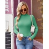 image:imageEkouaer Turtleneck Shirt Women Long Sleeve Mock Neck Slim Fit Tops Thermal Base Layer Soft Lightweight Stretch UndershirtsGreen