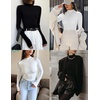 image:imageEkouaer Turtleneck Shirt Women Long Sleeve Mock Neck Slim Fit Tops Thermal Base Layer Soft Lightweight Stretch UndershirtsLight Gray