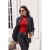 image:imageEkouaer Turtleneck Shirt Women Long Sleeve Mock Neck Slim Fit Tops Thermal Base Layer Soft Lightweight Stretch UndershirtsRed