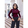 image:imageEkouaer Turtleneck Shirt Women Long Sleeve Mock Neck Slim Fit Tops Thermal Base Layer Soft Lightweight Stretch UndershirtsRose Red