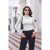 image:imageEkouaer Turtleneck Shirt Women Long Sleeve Mock Neck Slim Fit Tops Thermal Base Layer Soft Lightweight Stretch UndershirtsWhite