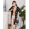 image:imageEkouaer Women Robes Lightweight House Coat Short Sleeve Floral Print Mumu House Dresses with Pockets Zipper NightgownsBlack White Butterfly