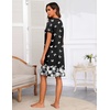 image:imageEkouaer Women Robes Lightweight House Coat Short Sleeve Floral Print Mumu House Dresses with Pockets Zipper NightgownsBlack White Butterfly