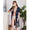image:imageEkouaer Women Robes Lightweight House Coat Short Sleeve Floral Print Mumu House Dresses with Pockets Zipper NightgownsButterfly and Flower