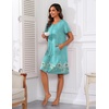 image:imageEkouaer Women Robes Lightweight House Coat Short Sleeve Floral Print Mumu House Dresses with Pockets Zipper NightgownsFloral Green