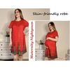 image:imageEkouaer Women Robes Lightweight House Coat Short Sleeve Floral Print Mumu House Dresses with Pockets Zipper NightgownsFloral Red