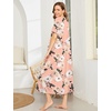image:imageEkouaer Women Robes Zipper Front Short Sleeve Nightgown Full Length Housecoat with Pockets Loungewear