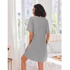 image:imageEkouaer Women Zipper Robes Knit Short Bathrobe Lightweight House Coat with Pockets Soft NightgownGrey