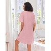 image:imageEkouaer Women Zipper Robes Knit Short Bathrobe Lightweight House Coat with Pockets Soft NightgownPink