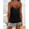 image:imageEkouaer Womens 2Pack Silk Satin Camisole Tank Top V Neck Sexy Cross Back Spaghetti Strap Cami Sleeveless Lounge Tops SXXL1black