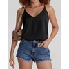 image:imageEkouaer Womens 2Pack Silk Satin Camisole Tank Top V Neck Sexy Cross Back Spaghetti Strap Cami Sleeveless Lounge Tops SXXL1black