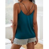 image:imageEkouaer Womens 2Pack Silk Satin Camisole Tank Top V Neck Sexy Cross Back Spaghetti Strap Cami Sleeveless Lounge Tops SXXL1blue Green