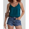 image:imageEkouaer Womens 2Pack Silk Satin Camisole Tank Top V Neck Sexy Cross Back Spaghetti Strap Cami Sleeveless Lounge Tops SXXL1blue Green