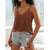image:imageEkouaer Womens 2Pack Silk Satin Camisole Tank Top V Neck Sexy Cross Back Spaghetti Strap Cami Sleeveless Lounge Tops SXXL1caramel