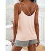 image:imageEkouaer Womens 2Pack Silk Satin Camisole Tank Top V Neck Sexy Cross Back Spaghetti Strap Cami Sleeveless Lounge Tops SXXL1champagne