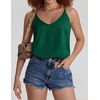 image:imageEkouaer Womens 2Pack Silk Satin Camisole Tank Top V Neck Sexy Cross Back Spaghetti Strap Cami Sleeveless Lounge Tops SXXL1evergreen