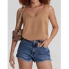 image:imageEkouaer Womens 2Pack Silk Satin Camisole Tank Top V Neck Sexy Cross Back Spaghetti Strap Cami Sleeveless Lounge Tops SXXL1khaki
