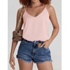 image:imageEkouaer Womens 2Pack Silk Satin Camisole Tank Top V Neck Sexy Cross Back Spaghetti Strap Cami Sleeveless Lounge Tops SXXL1light Pink