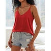 image:imageEkouaer Womens 2Pack Silk Satin Camisole Tank Top V Neck Sexy Cross Back Spaghetti Strap Cami Sleeveless Lounge Tops SXXL1red