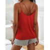 image:imageEkouaer Womens 2Pack Silk Satin Camisole Tank Top V Neck Sexy Cross Back Spaghetti Strap Cami Sleeveless Lounge Tops SXXL1red