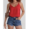 image:imageEkouaer Womens 2Pack Silk Satin Camisole Tank Top V Neck Sexy Cross Back Spaghetti Strap Cami Sleeveless Lounge Tops SXXL1red