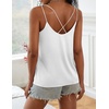 image:imageEkouaer Womens 2Pack Silk Satin Camisole Tank Top V Neck Sexy Cross Back Spaghetti Strap Cami Sleeveless Lounge Tops SXXL1white