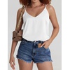 image:imageEkouaer Womens 2Pack Silk Satin Camisole Tank Top V Neck Sexy Cross Back Spaghetti Strap Cami Sleeveless Lounge Tops SXXL1white