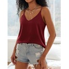 image:imageEkouaer Womens 2Pack Silk Satin Camisole Tank Top V Neck Sexy Cross Back Spaghetti Strap Cami Sleeveless Lounge Tops SXXL1wine Red