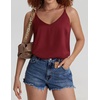 image:imageEkouaer Womens 2Pack Silk Satin Camisole Tank Top V Neck Sexy Cross Back Spaghetti Strap Cami Sleeveless Lounge Tops SXXL1wine Red
