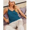 image:imageEkouaer Womens 2Pack Silk Satin Camisole Tank Top V Neck Sexy Cross Back Spaghetti Strap Cami Sleeveless Lounge Tops SXXLBlackblue Green
