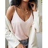 image:imageEkouaer Womens 2Pack Silk Satin Camisole Tank Top V Neck Sexy Cross Back Spaghetti Strap Cami Sleeveless Lounge Tops SXXLBlackchampagne