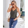 image:imageEkouaer Womens 2Pack Silk Satin Camisole Tank Top V Neck Sexy Cross Back Spaghetti Strap Cami Sleeveless Lounge Tops SXXLBlackdark Grey