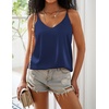 image:imageEkouaer Womens 2Pack Silk Satin Camisole Tank Top V Neck Sexy Cross Back Spaghetti Strap Cami Sleeveless Lounge Tops SXXLBlacknavy Blue