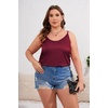image:imageEkouaer Womens 2Pack Silk Satin Camisole Tank Top V Neck Sexy Cross Back Spaghetti Strap Cami Sleeveless Lounge Tops SXXLBlackwine Red
