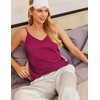 image:imageEkouaer Womens 2Pack Silk Satin Camisole Tank Top V Neck Sexy Cross Back Spaghetti Strap Cami Sleeveless Lounge Tops SXXLBlackwineberry