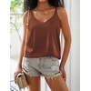 image:imageEkouaer Womens 2Pack Silk Satin Camisole Tank Top V Neck Sexy Cross Back Spaghetti Strap Cami Sleeveless Lounge Tops SXXLCaramelchampagne