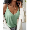image:imageEkouaer Womens 2Pack Silk Satin Camisole Tank Top V Neck Sexy Cross Back Spaghetti Strap Cami Sleeveless Lounge Tops SXXLDusty Greenmisty Grey