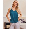 image:imageEkouaer Womens 2Pack Silk Satin Camisole Tank Top V Neck Sexy Cross Back Spaghetti Strap Cami Sleeveless Lounge Tops SXXLHot Pinkblue Green